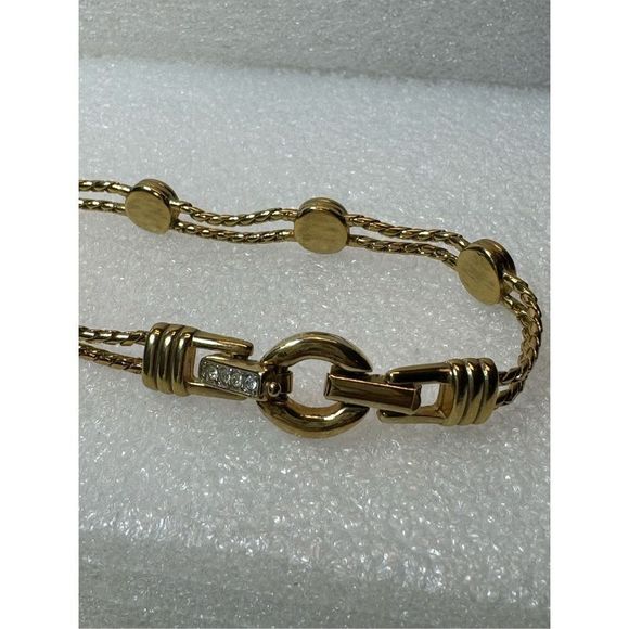 Signed Swarovski Gold Tone Crystal Bracelet - Picture 4 of 9
